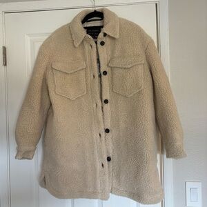 AllSaints Sherpa Jacket with Button Closure